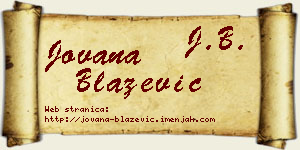 Jovana Blažević vizit kartica